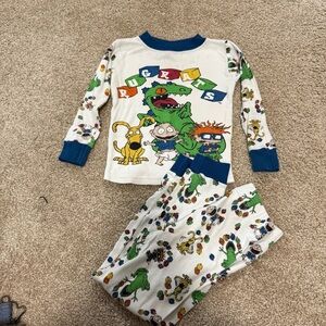 Vintage 1998 Kids Rugrats 2 Piece‎ Pajama Set Long Sleeve Nickelodeon Cotton 5T